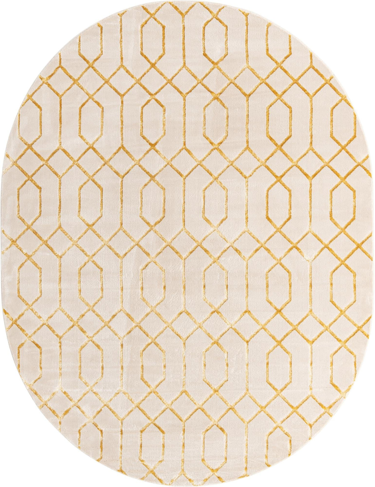 Hollywood Luxe Collection Area Rug - Sunset (White Gold) Oval White Gold  lifestyle 19