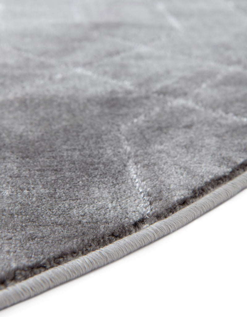 Hollywood Luxe Collection Area Rug - Sunset (Gray Silver) Round Gray Silver  lifestyle 27