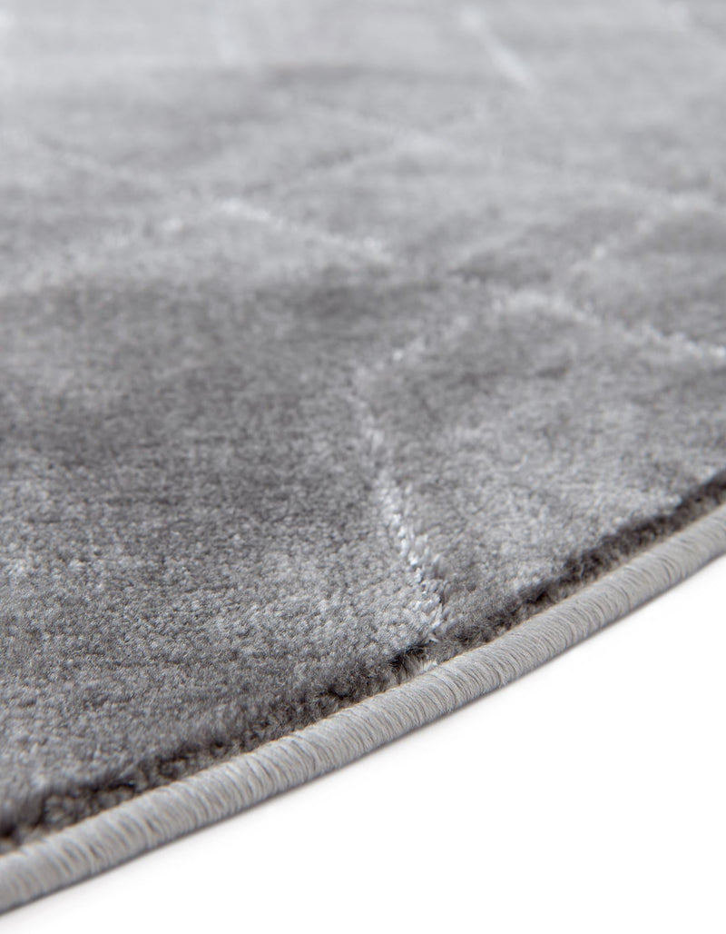 Hollywood Luxe Collection Area Rug - Sunset (Gray Silver) Round Gray Silver  lifestyle 36
