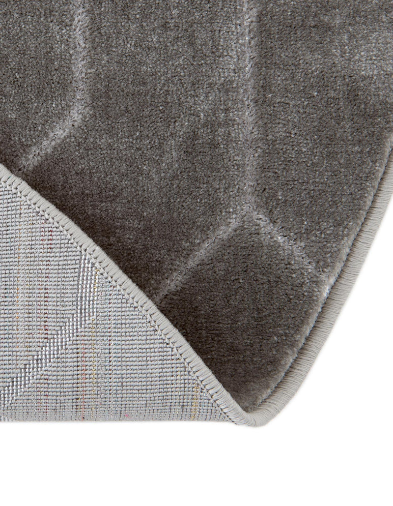 Hollywood Luxe Collection Area Rug - Sunset (Gray Silver) Round Gray Silver  lifestyle 37