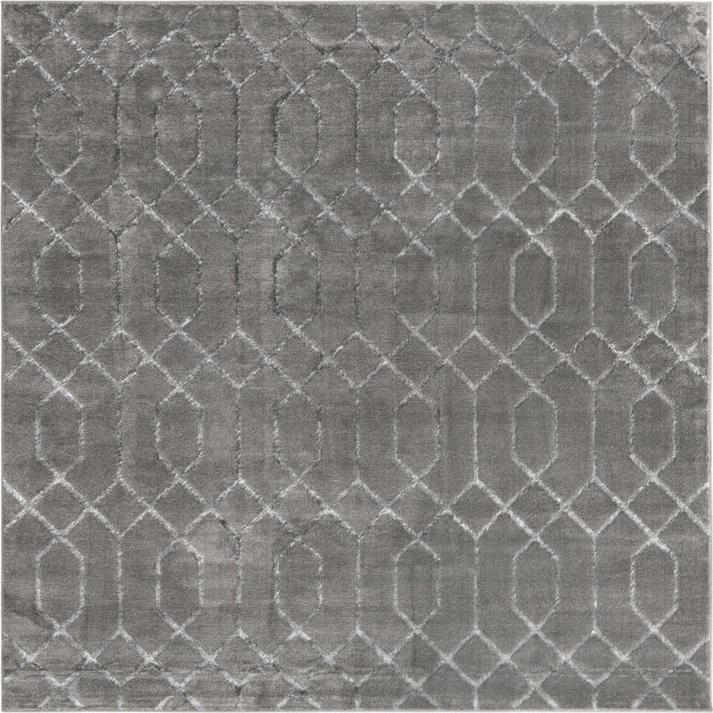 Hollywood Luxe Collection Area Rug - Sunset (Gray Silver) Square Gray Silver  lifestyle 18