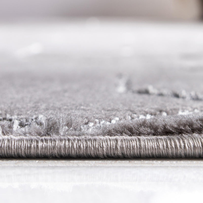 Hollywood Luxe Collection Area Rug - Sunset (Gray Silver) Oval Gray Silver  lifestyle 34