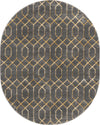 Hollywood Luxe Collection Area Rug - Sunset (Gray Gold) Oval Gray Gold  lifestyle 14