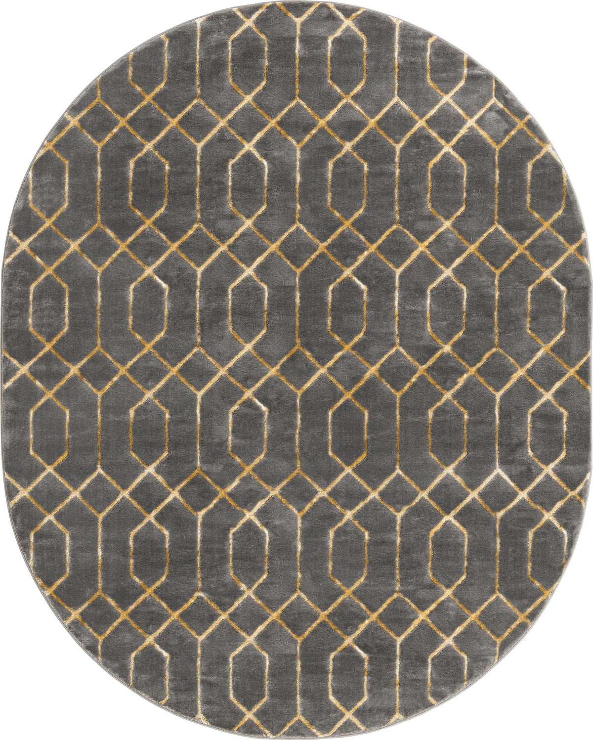 Hollywood Luxe Collection Area Rug - Sunset Oval Gray and Gold  lifestyle 107