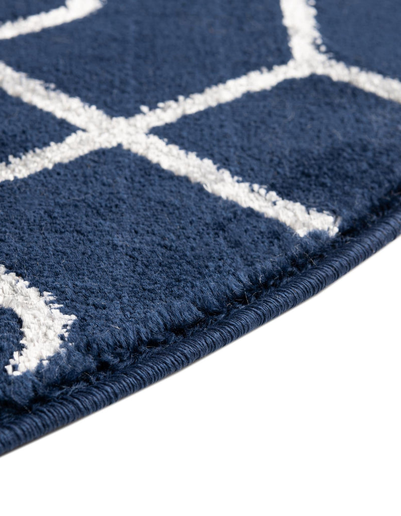 Hollywood Luxe Collection Area Rug - Sunset (Navy Blue Silver) Round Navy Blue Silver  lifestyle 48