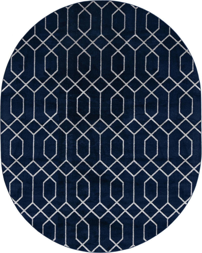 Hollywood Luxe Collection Area Rug - Sunset (Navy Blue Silver) Oval Navy Blue Silver  lifestyle 20