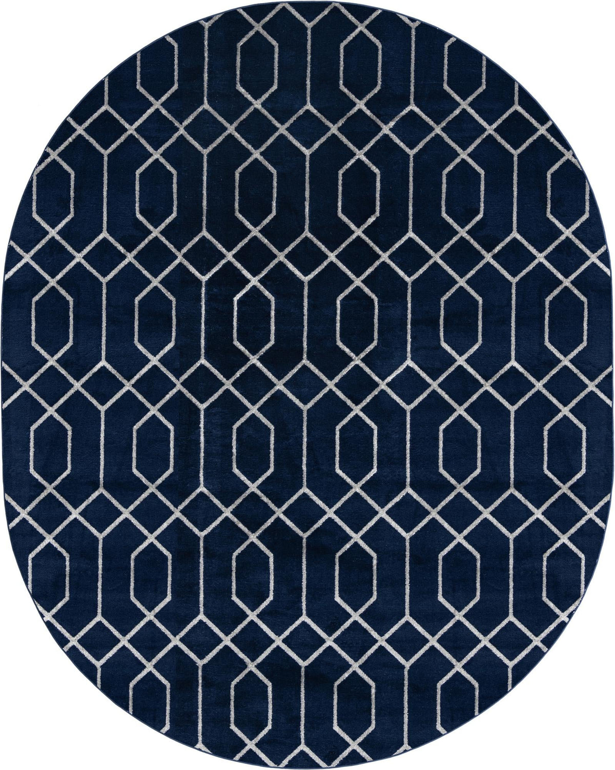Hollywood Luxe Collection Area Rug - Sunset Oval Navy Blue and Silver  lifestyle 114