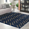 Hollywood Luxe Collection Area Rug - Sunset (Navy Blue Gold) Square Navy Blue Gold  lifestyle 46
