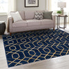 Hollywood Luxe Collection Area Rug - Sunset (Navy Blue Gold) Square Navy Blue Gold  lifestyle 48