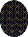 Hollywood Luxe Collection Area Rug - Sunset (Navy Blue Gold) Oval Navy Blue Gold  lifestyle 14