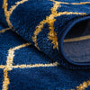 Hollywood Luxe Collection Area Rug - Sunset (Navy Blue Gold) Oval Navy Blue Gold  lifestyle 28