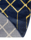 Hollywood Luxe Collection Area Rug - Sunset (Navy Blue Gold) Oval Navy Blue Gold  lifestyle 39