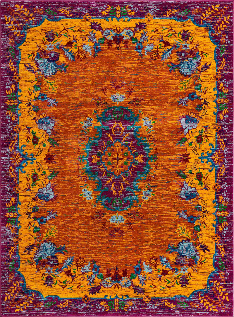 Caribbean Cove Collection Area Rug -  Nevis Rectangle Orange  lifestyle 4