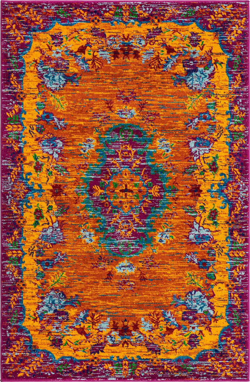 Caribbean Cove Collection Area Rug -  Nevis Rectangle Orange  lifestyle 2
