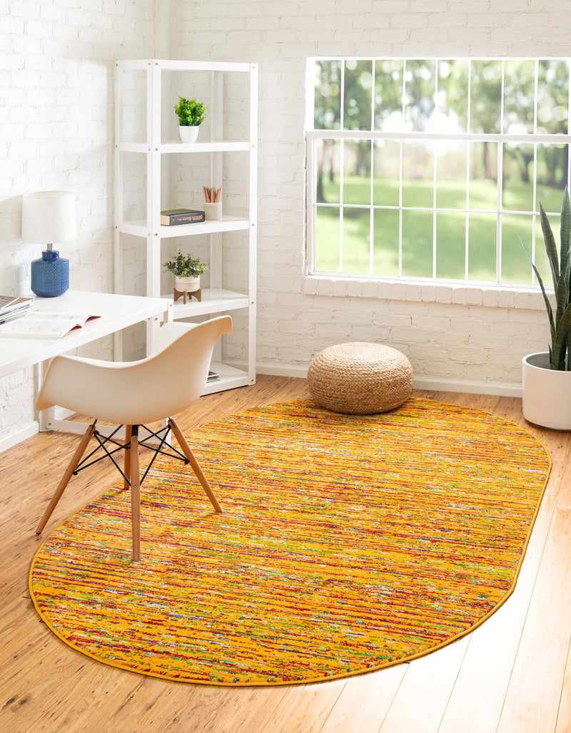 Caribbean Cove Collection Area Rug -  Lucia Oval Yellow  lifestyle 38