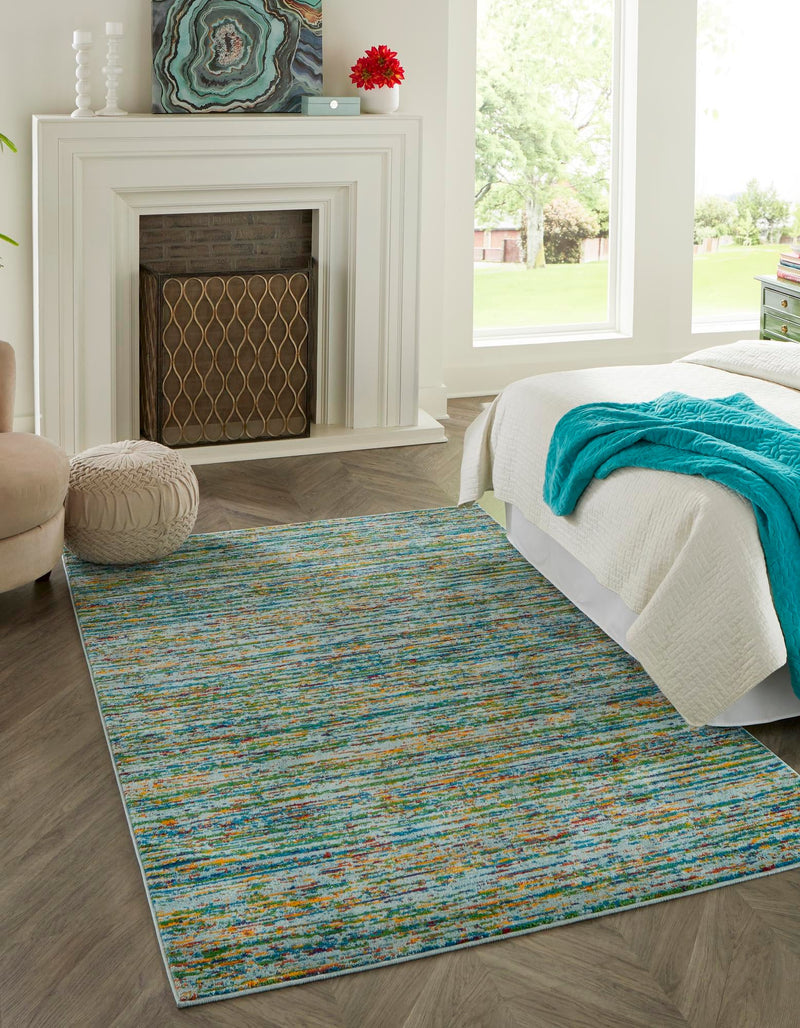Caribbean Cove Collection Area Rug -  Lucia Rectangle Aqua  lifestyle 7