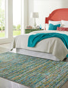 Caribbean Cove Collection Area Rug -  Lucia Rectangle Aqua  lifestyle 11