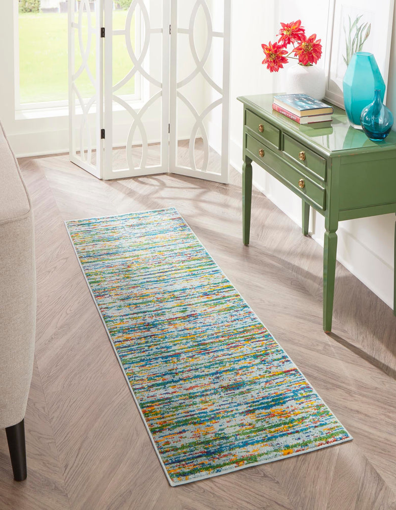 Caribbean Cove Collection Area Rug -  Lucia Runner Aqua  lifestyle 30