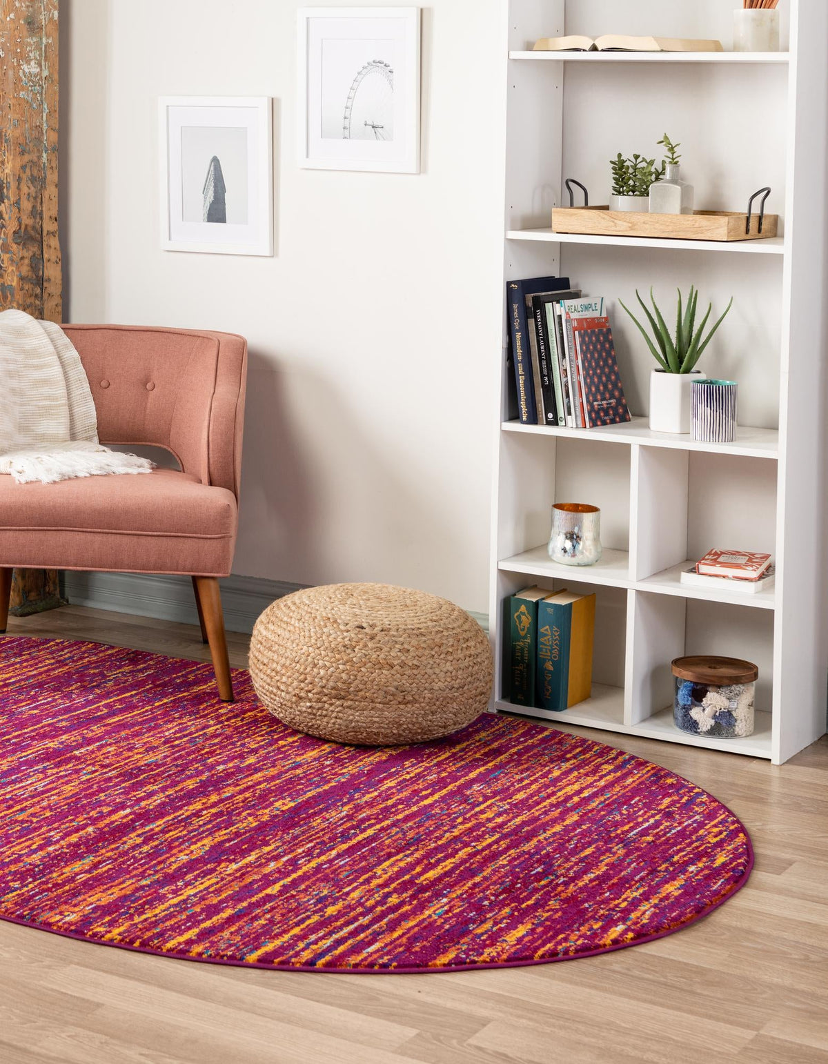 Caribbean Cove Collection Area Rug -  Lucia Oval Pink  lifestyle 32
