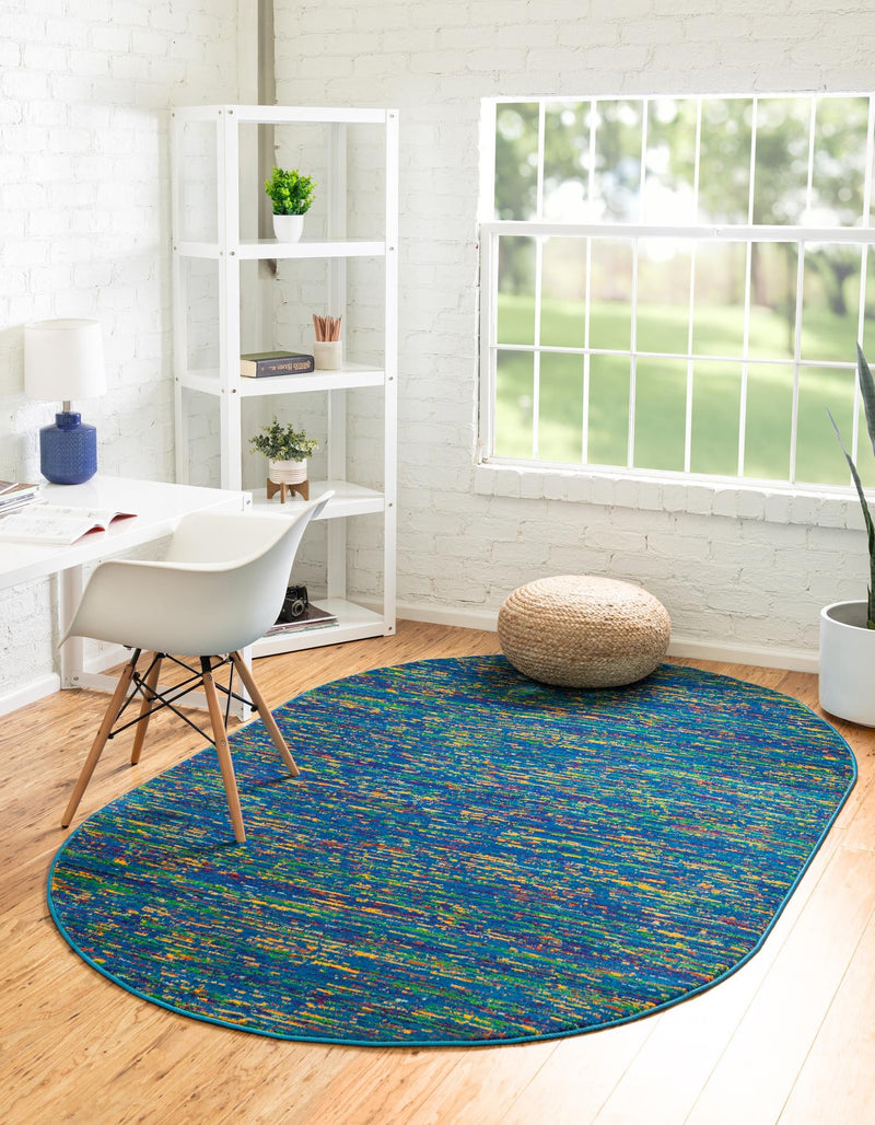 Caribbean Cove Collection Area Rug -  Lucia Oval Navy Blue  lifestyle 42