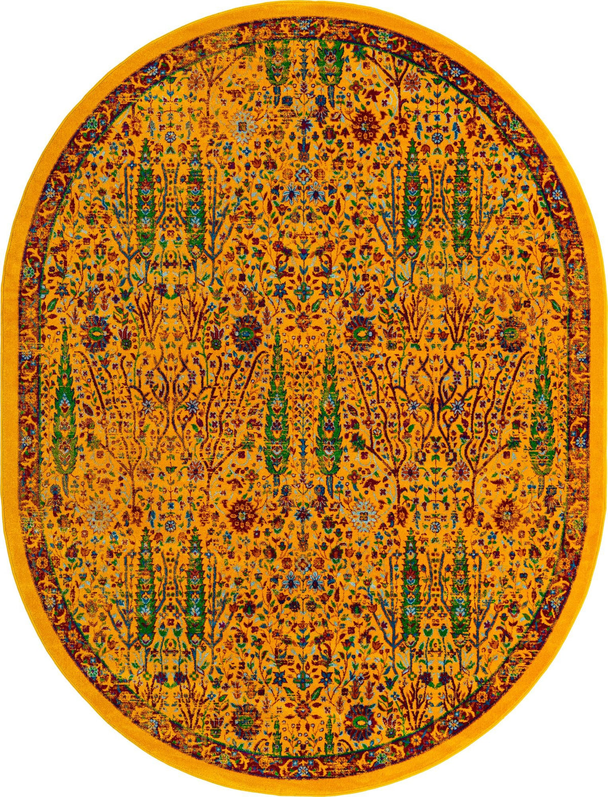 Caribbean Cove Collection Area Rug -  Tobago Oval Yellow  lifestyle 35
