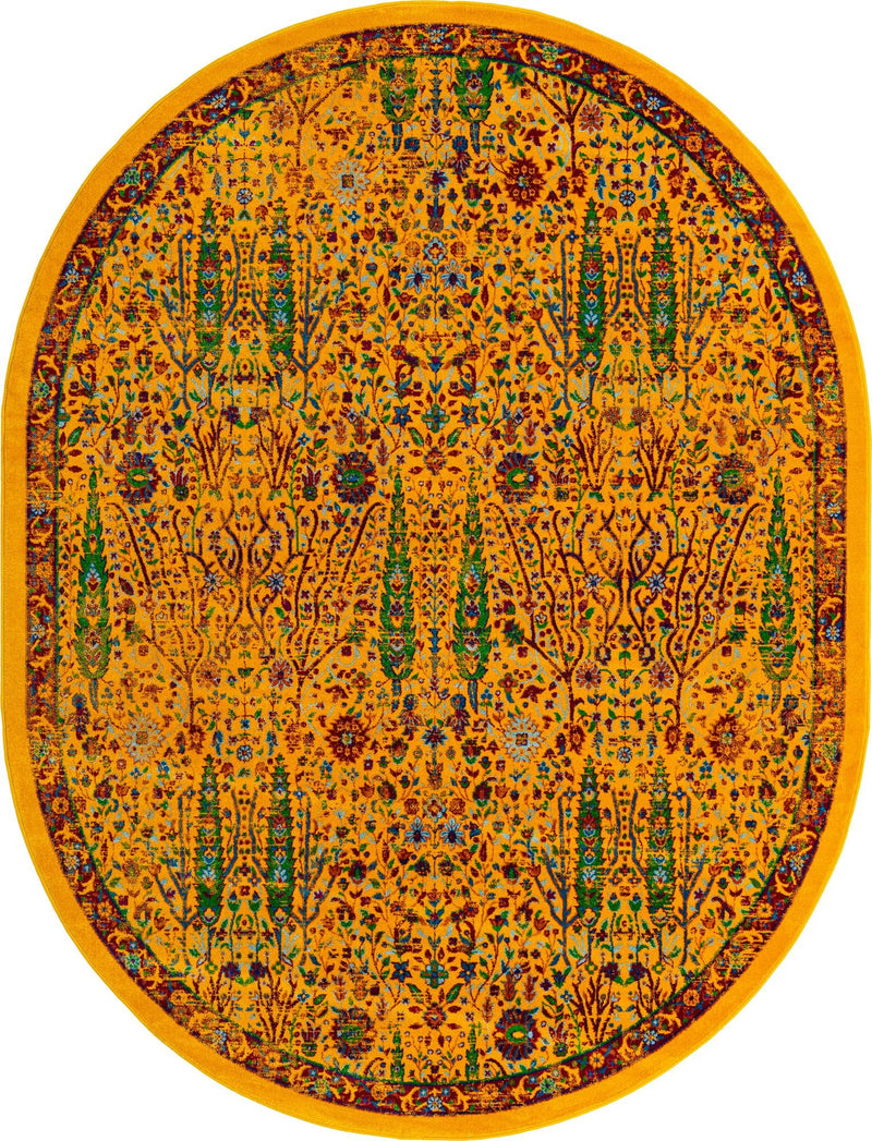 Caribbean Cove Collection Area Rug -  Tobago Oval Yellow  lifestyle 35