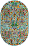 Caribbean Cove Collection Area Rug -  Tobago Oval Aqua  lifestyle 38