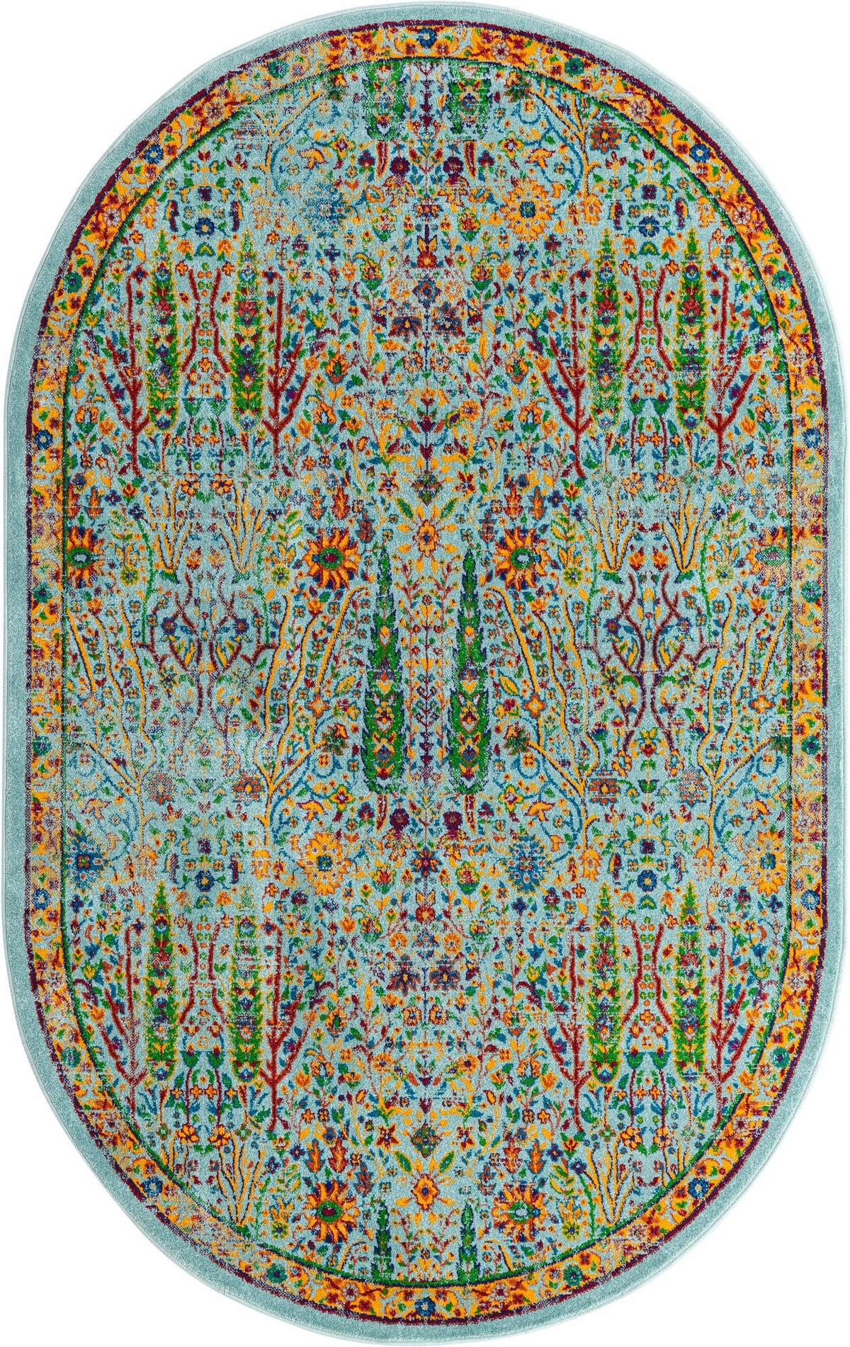Caribbean Cove Collection Area Rug -  Tobago Oval Aqua  lifestyle 38