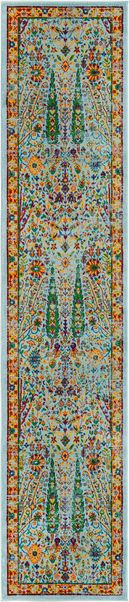 Caribbean Cove Collection Area Rug -  Tobago Runner Aqua  lifestyle 39