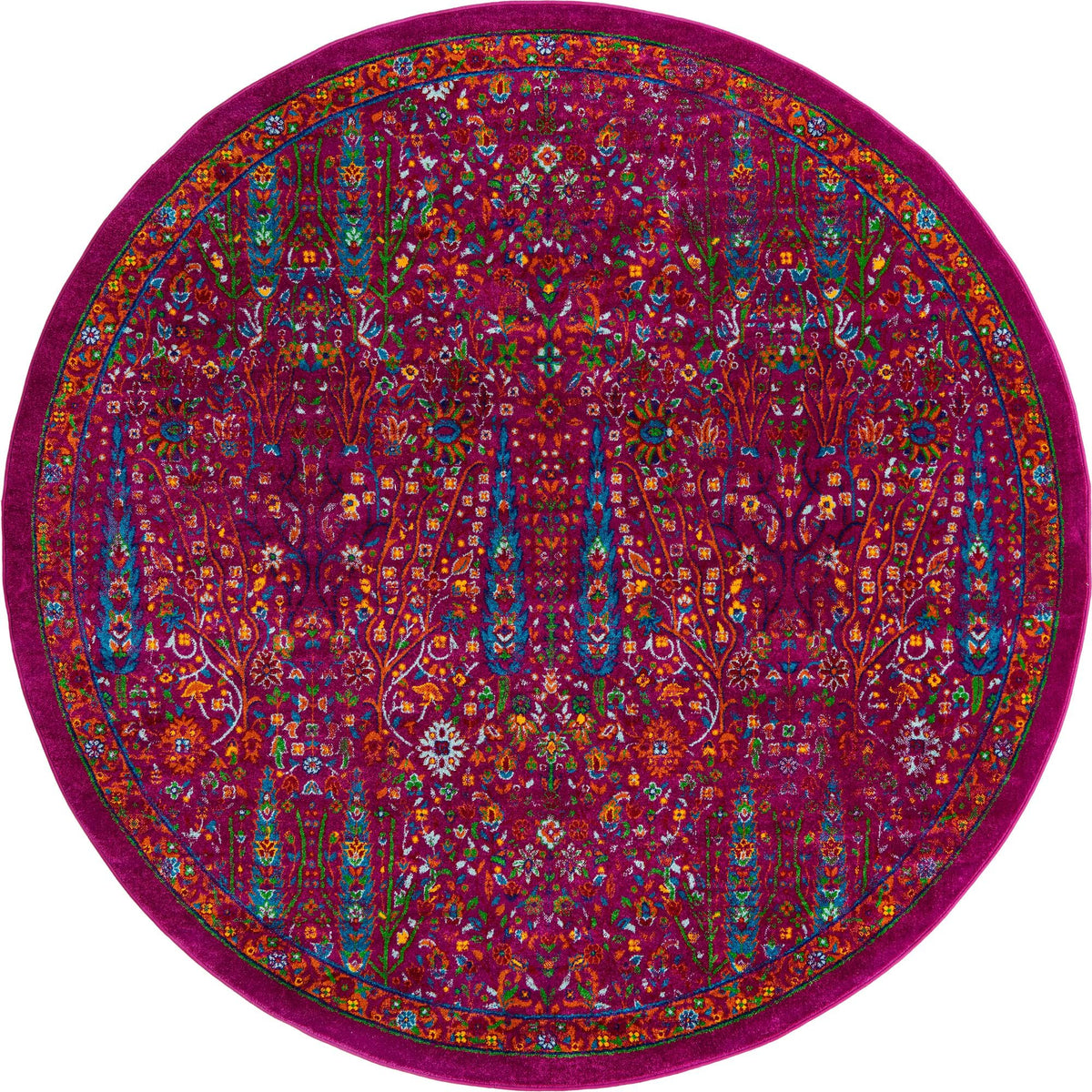 Caribbean Cove Collection Area Rug -  Tobago Round Pink  lifestyle 41