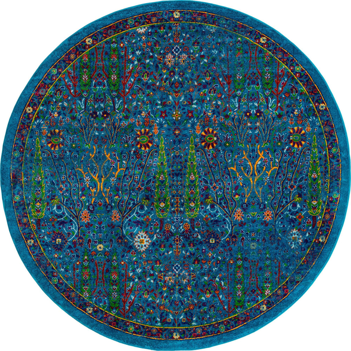 Caribbean Cove Collection Area Rug -  Tobago Round Navy Blue  lifestyle 85