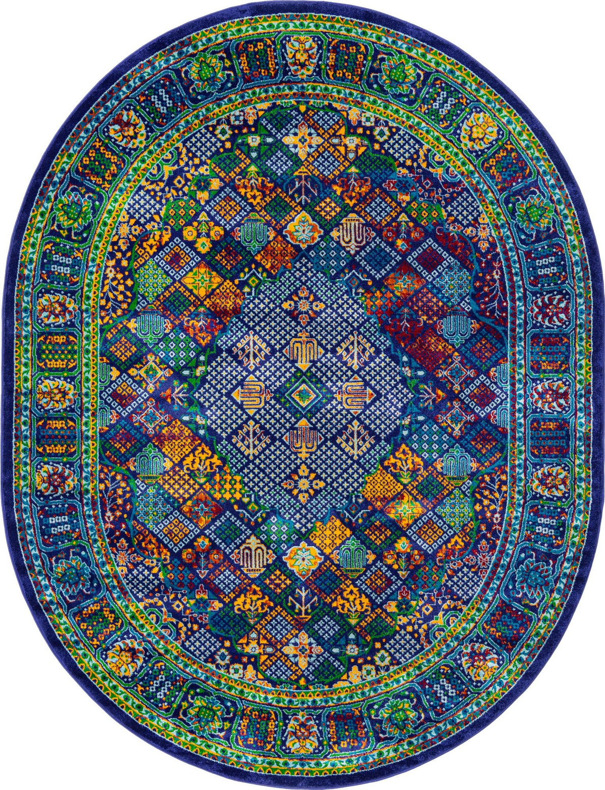 Caribbean Cove Collection Area Rug -  Mustique Oval Navy Blue  lifestyle 27