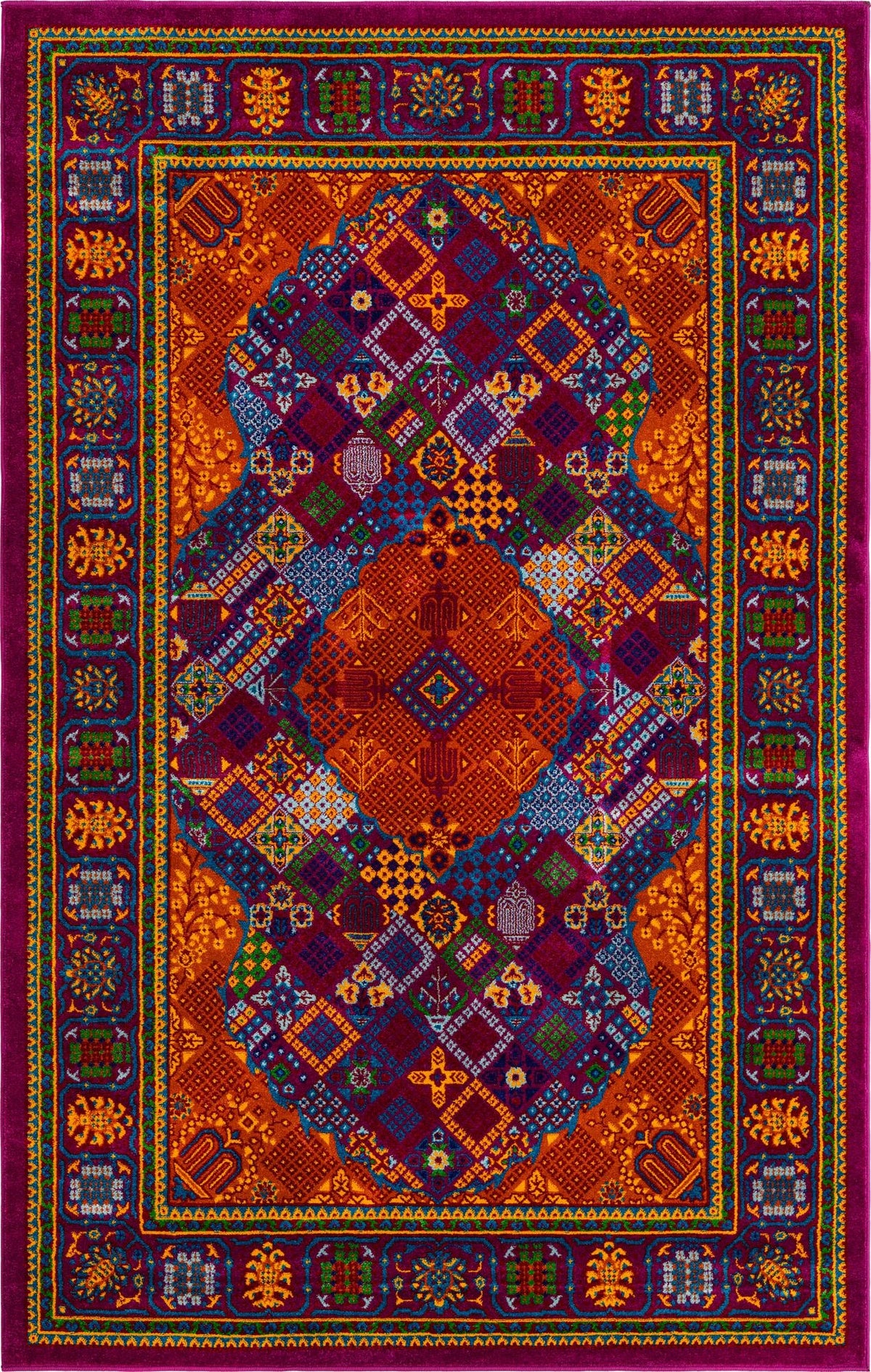 Caribbean Cove Collection Area Rug -  Mustique Rectangle Fuchsia  lifestyle 5