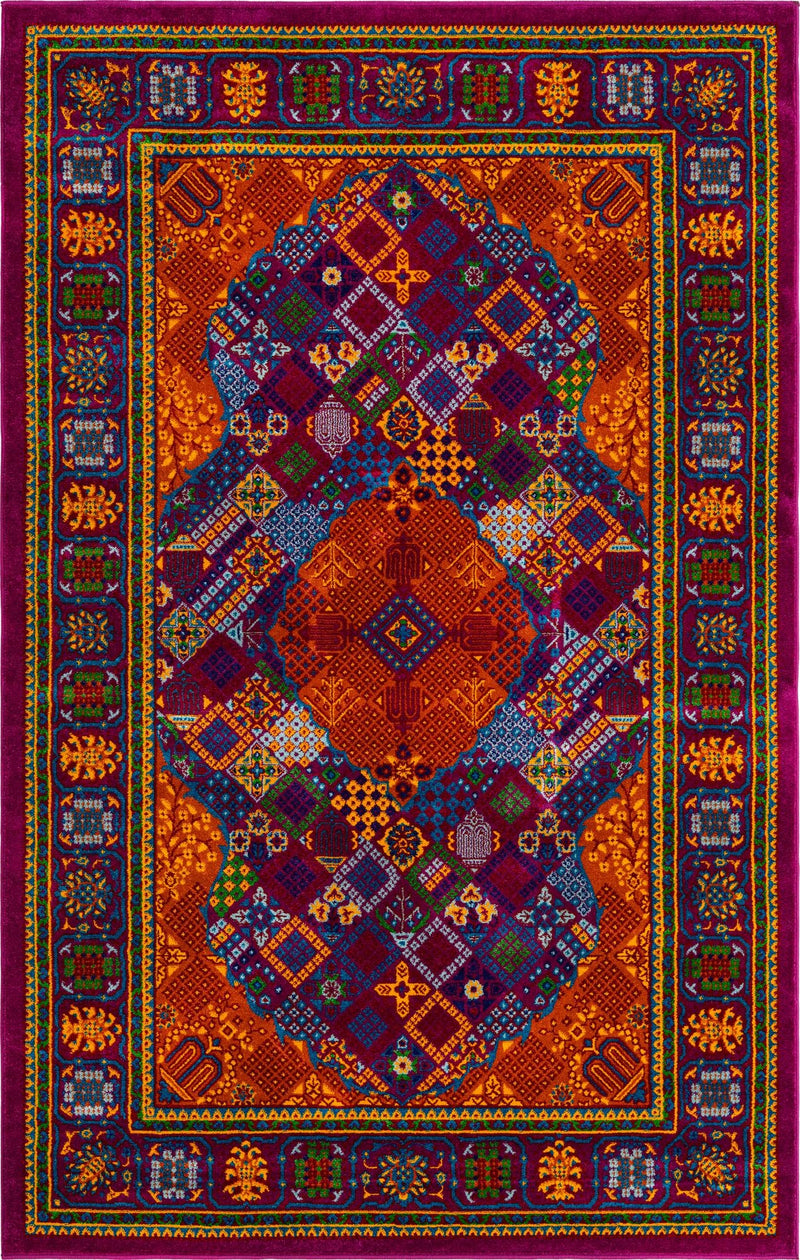 Caribbean Cove Collection Area Rug -  Mustique Rectangle Fuchsia  lifestyle 5