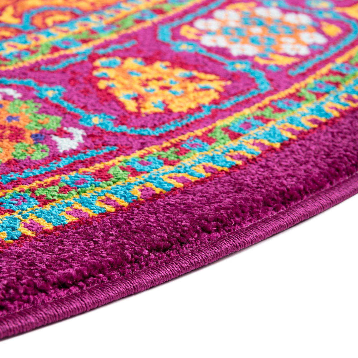 Caribbean Cove Collection Area Rug -  Mustique Oval Fuchsia  lifestyle 92