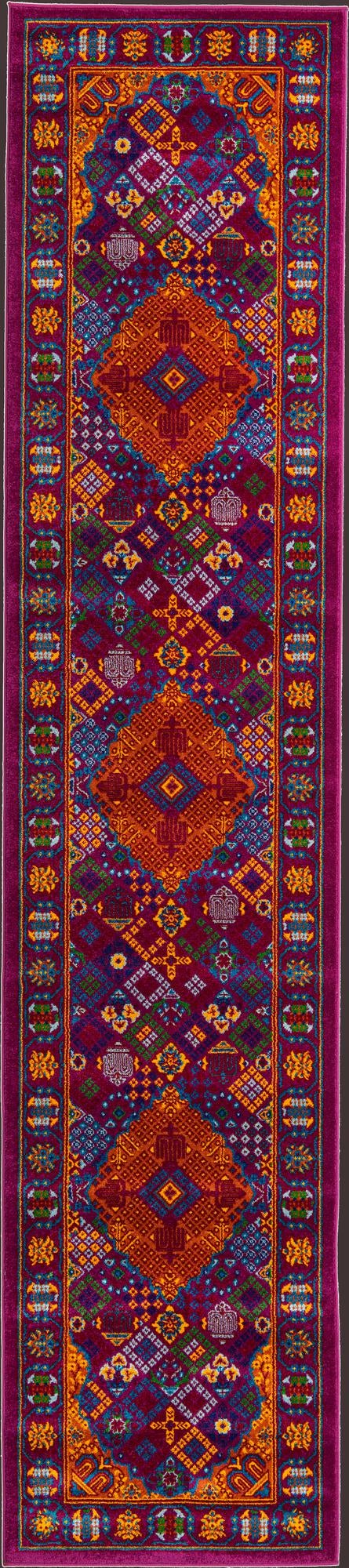Caribbean Cove Collection Area Rug -  Mustique Runner Fuchsia  lifestyle 85