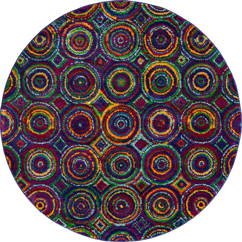 Caribbean Cove Collection Area Rug -  Vincent Round Multi  lifestyle 14