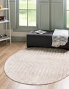 Marrakech Lattice Collection Area Rug - Essaouira (Sand) Round Sand  lifestyle 23