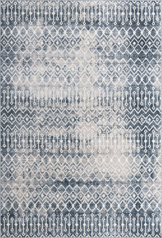 Marrakech Lattice Collection Area Rug - Essaouira (Vintage Blue) Rectangle Vintage Blue Main