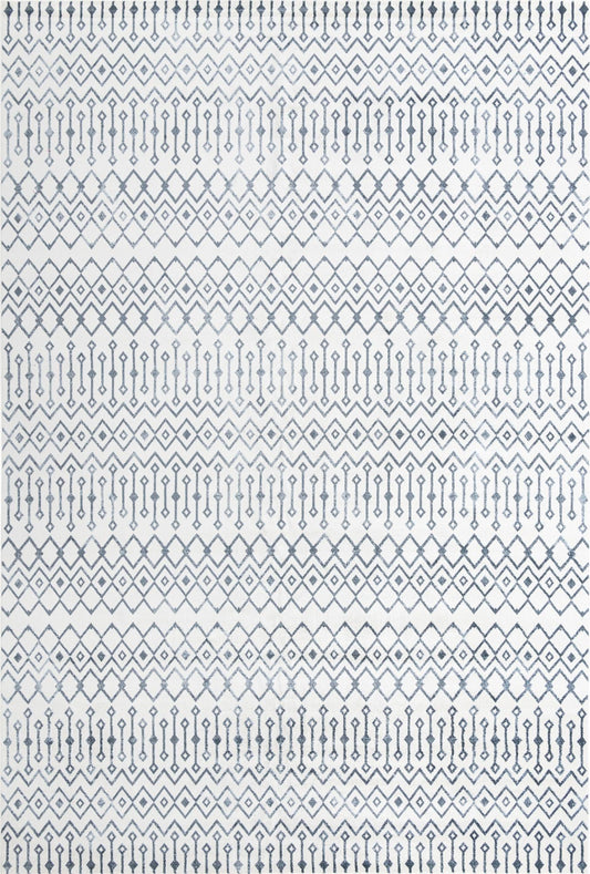 Marrakech Lattice Collection Area Rug - Essaouira (Coastal White) Rectangle Coastal White Main
