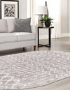 Marrakech Lattice Collection Area Rug - Essaouira (Stone Gray) Oval Stone Gray  lifestyle 39