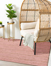 Woven Seaside Jute Collection Area Rug - Savannah (Light Pink) Rectangle Light Pink  lifestyle 8