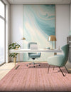 Woven Seaside Jute Collection Area Rug - Savannah (Light Pink) Rectangle Light Pink  lifestyle 10