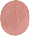 Woven Seaside Jute Collection Area Rug - Savannah (Light Pink) Oval Light Pink  lifestyle 23