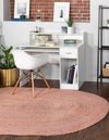 Woven Seaside Jute Collection Area Rug - Savannah (Light Pink) Oval Light Pink  lifestyle 35