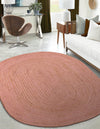 Woven Seaside Jute Collection Area Rug - Savannah (Light Pink) Oval Light Pink  lifestyle 51