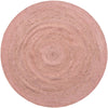 Woven Seaside Jute Collection Area Rug - Savannah (Light Pink) Round Light Pink  lifestyle 24