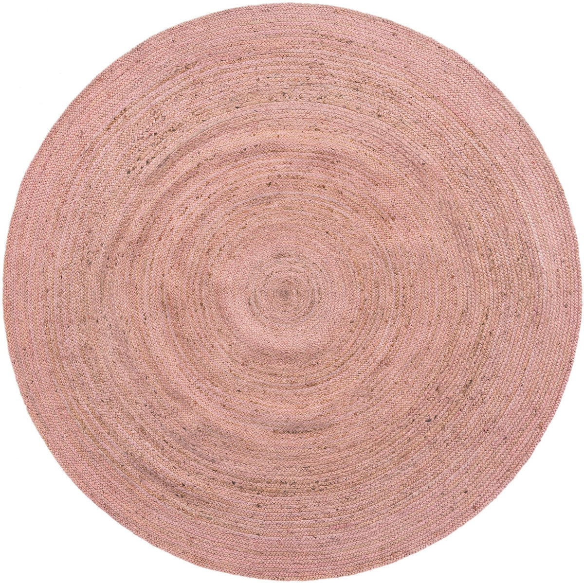 Woven Seaside Jute Collection Area Rug - Savannah (Light Pink) Round Light Pink  lifestyle 24