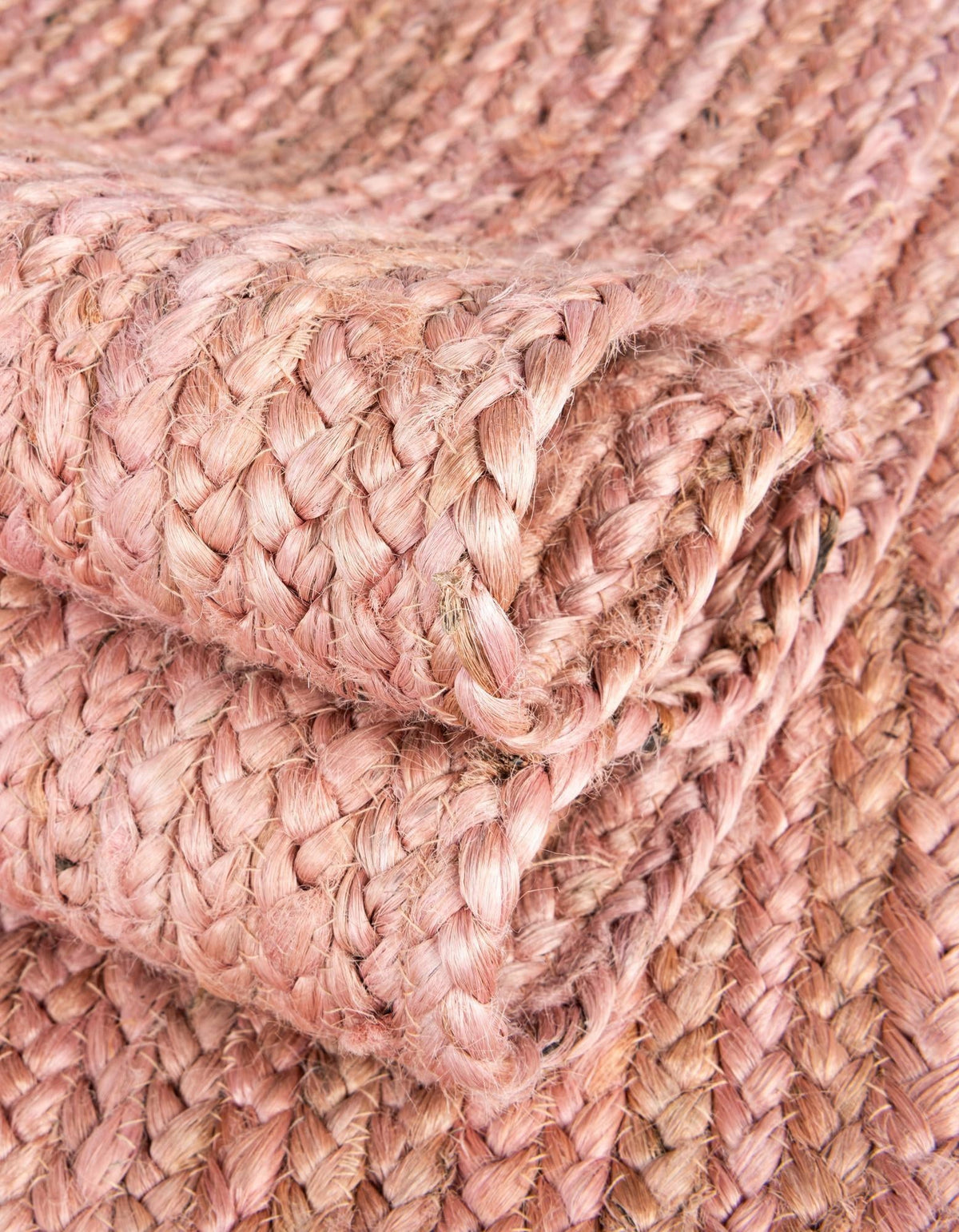 Woven Seaside Jute Collection Area Rug - Savannah (Light Pink) Round Light Pink  lifestyle 107