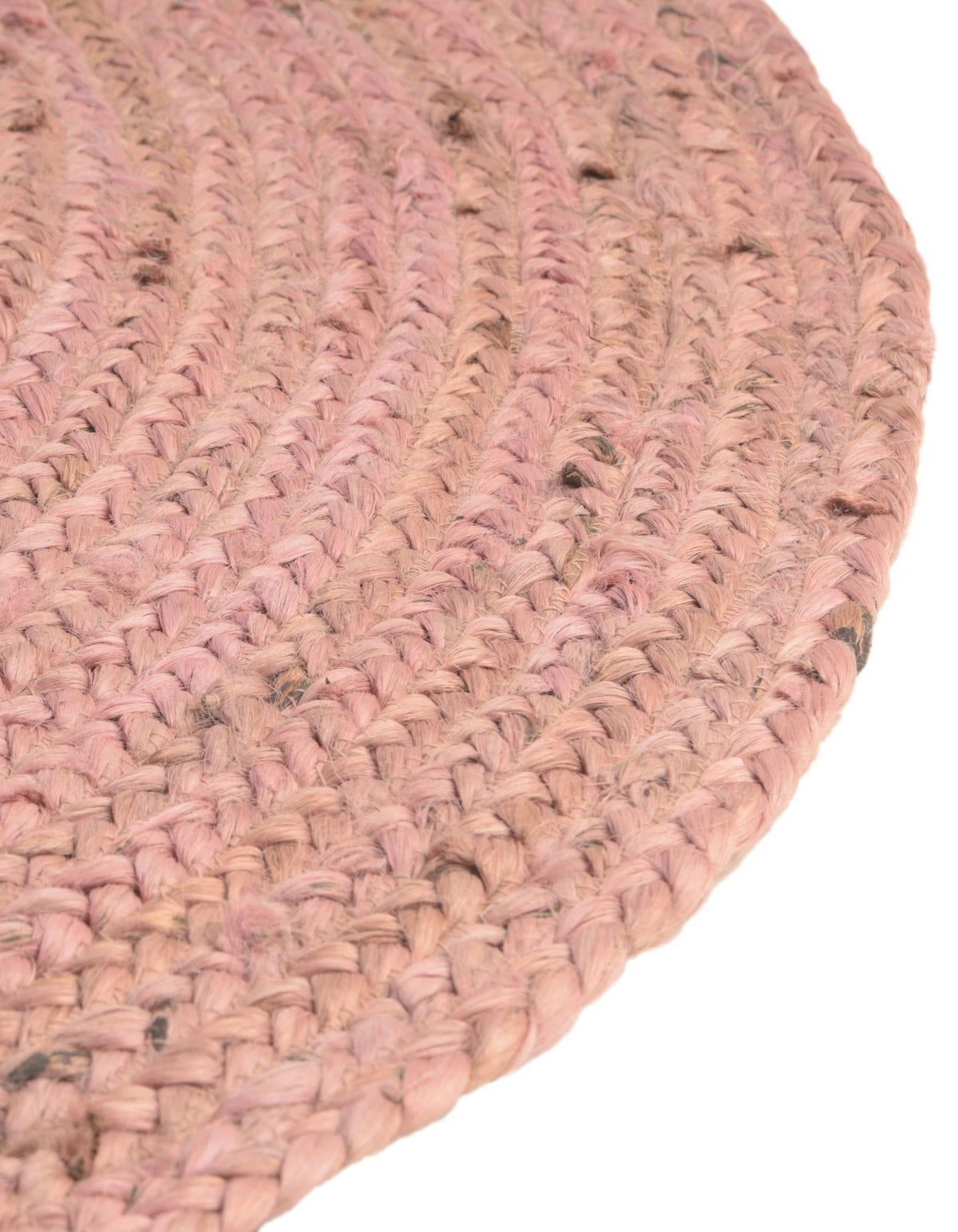 Woven Seaside Jute Collection Area Rug - Savannah (Light Pink) Round Light Pink  lifestyle 111